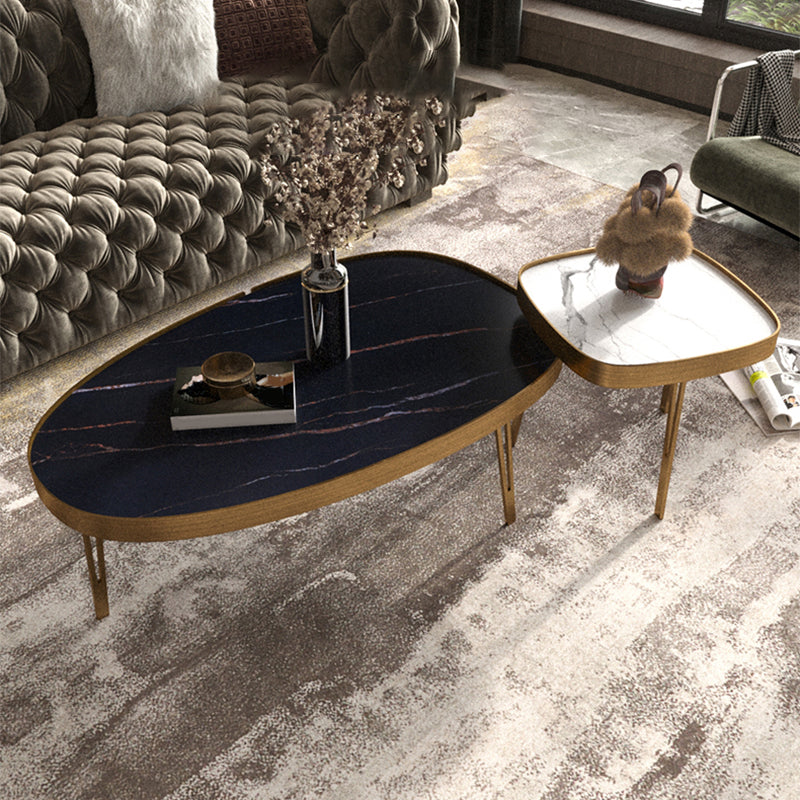 Modern Slate/metal Oval/square Coffee Table for Living Room Cocktail Table