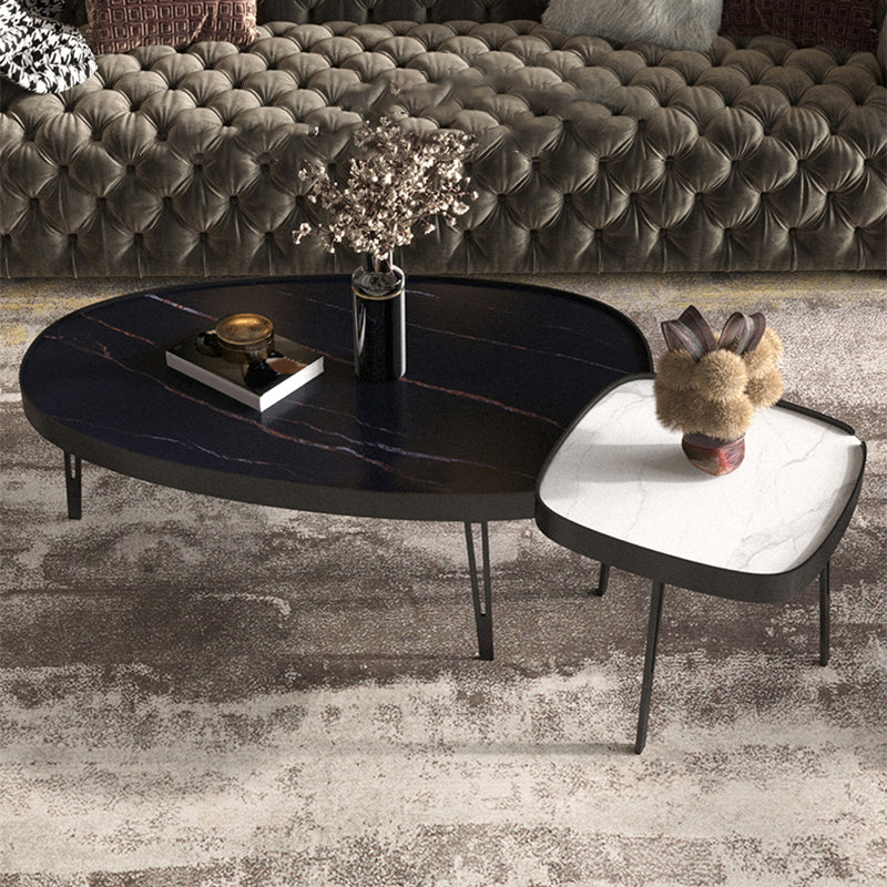Modern Slate/metal Oval/square Coffee Table for Living Room Cocktail Table