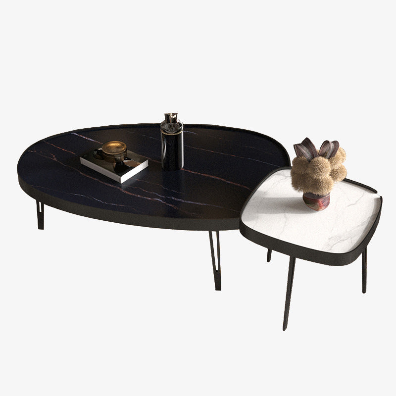 Modern Slate/metal Oval/square Coffee Table for Living Room Cocktail Table