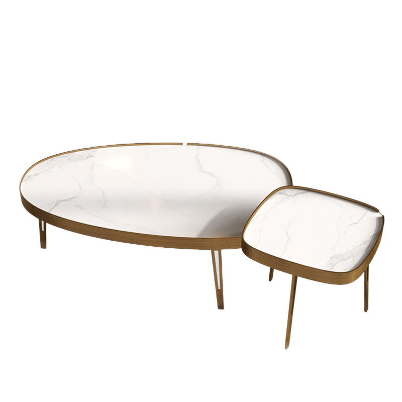 Modern Slate/metal Oval/square Coffee Table for Living Room Cocktail Table