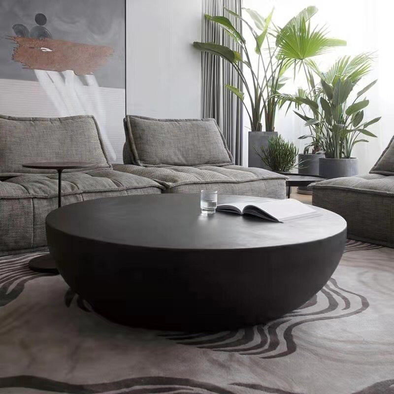 Modern Round Coffee Table Wooden Cocktail Table for Living Room