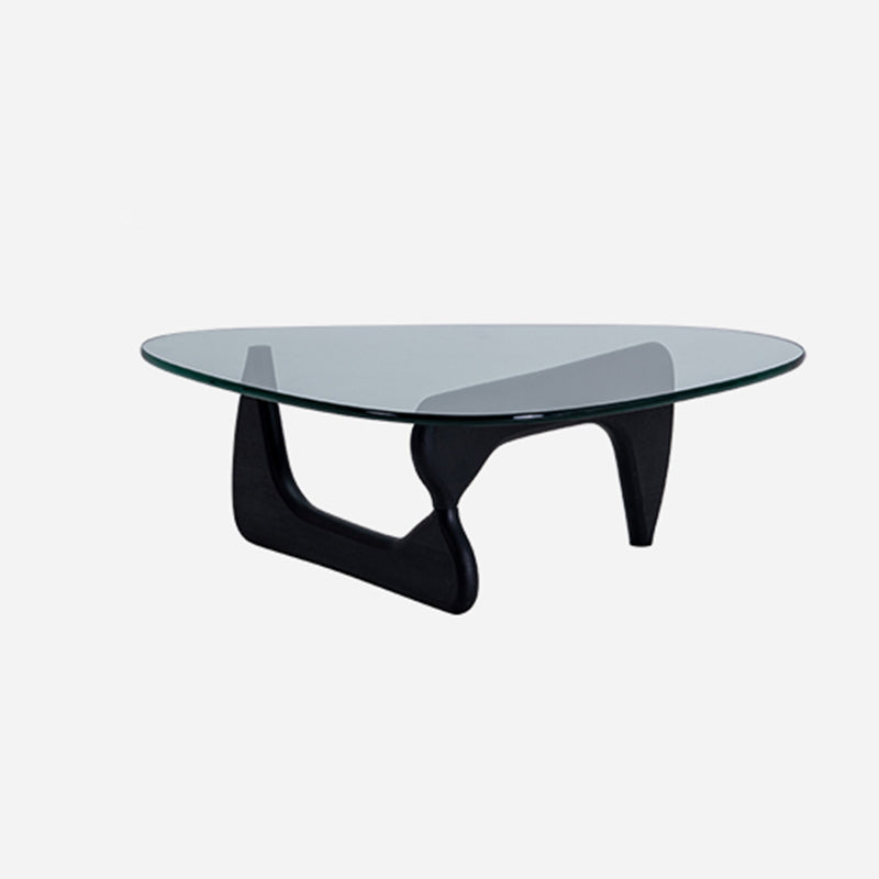 Modern Triangle Glass Abstract Coffee Table Clear Cocktail Table