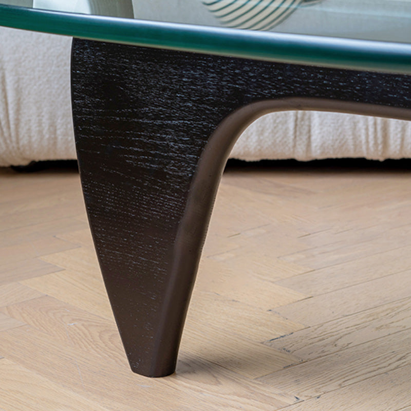 Modern Triangle Glass Abstract Coffee Table Clear Cocktail Table