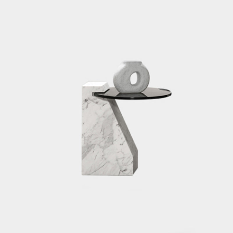 Round Clear Glass Coffee Table2 Legs Base 1 Single Cocktail Table