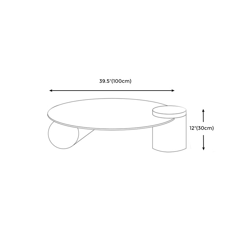 Round Clear Glass Coffee Table2 Legs Base 1 Single Cocktail Table
