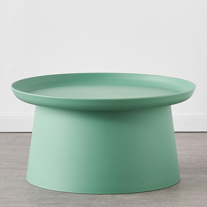 Round Pedestal 1 Coffee Table in Macaroon, Modern Plastic Table