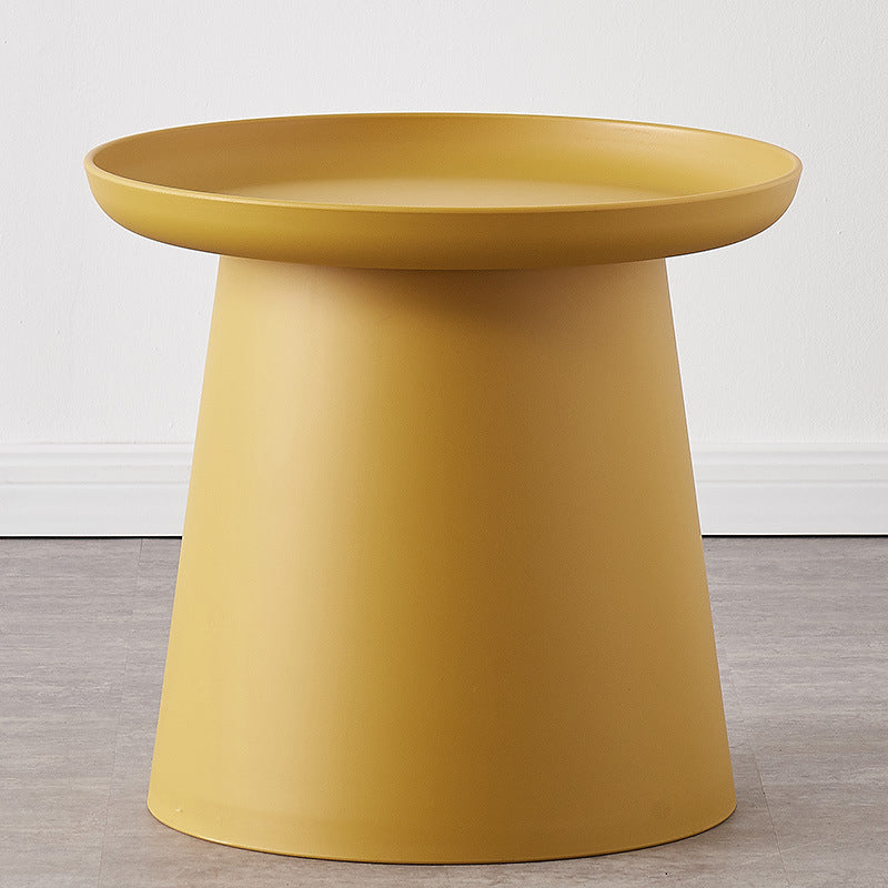 Round Pedestal 1 Coffee Table in Macaroon, Modern Plastic Table