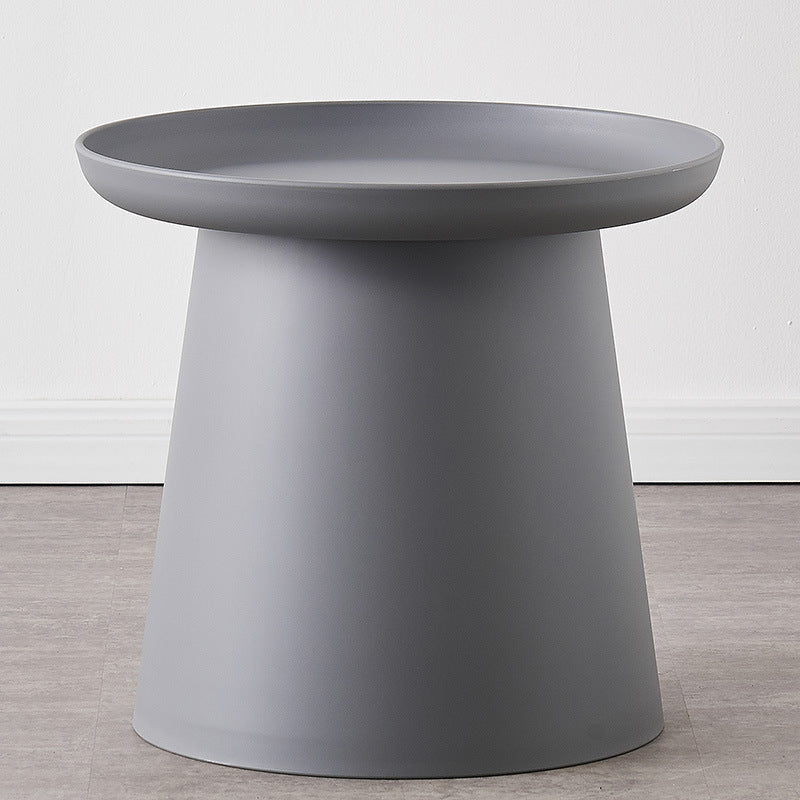 Round Pedestal 1 Coffee Table in Macaroon, Modern Plastic Table
