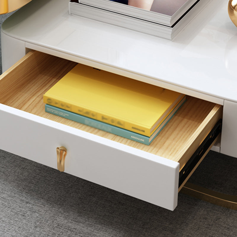 Coffee Table with a Framed Base and a Glass Top Made of Square Slate