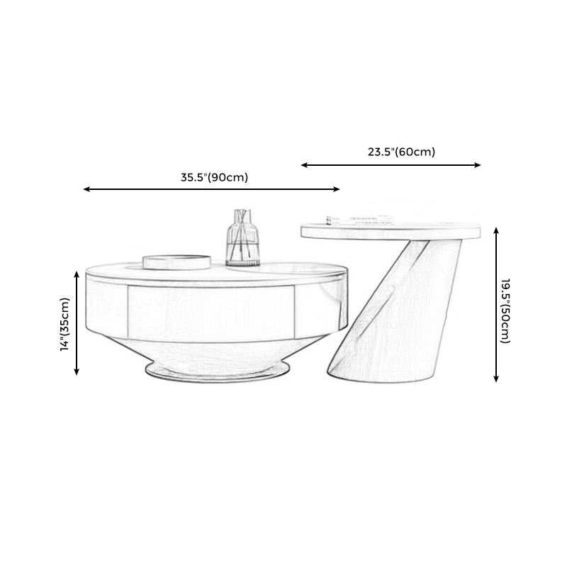 Metal Craft Grey Coffee Table with Circular Nested Single Foot Base Coffee Table