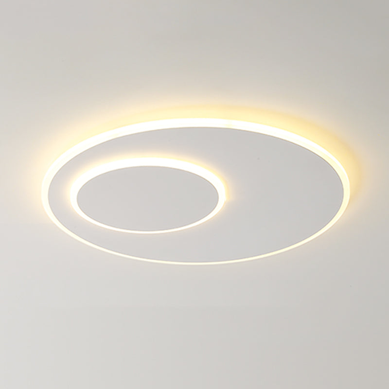 Geometry Shape Ceiling Flush Modern Style Metal 2 Light Ceiling Mounted Lights in White