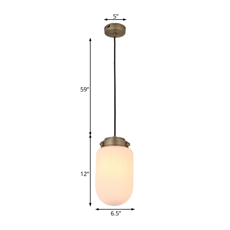 Modern Capsule Pendant Light Smoke Gray/White Prismatic Glass 1 Light Ceiling Light for Kitchen Island
