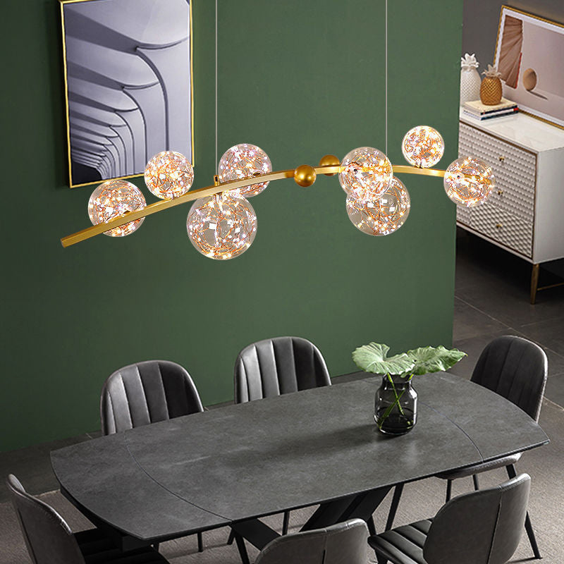 Glass Ball Shape Hanging Lights Modern Style Multi Lights Pendant Light Fixtures
