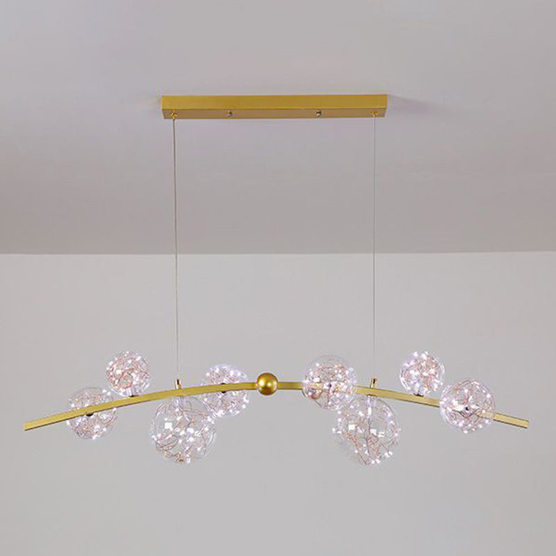 Glass Ball Shape Hanging Lights Modern Style Multi Lights Pendant Light Fixtures