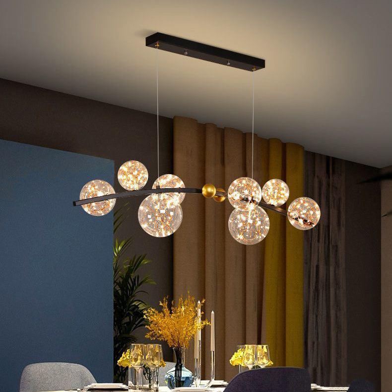 Glass Ball Shape Hanging Lights Modern Style Multi Lights Pendant Light Fixtures