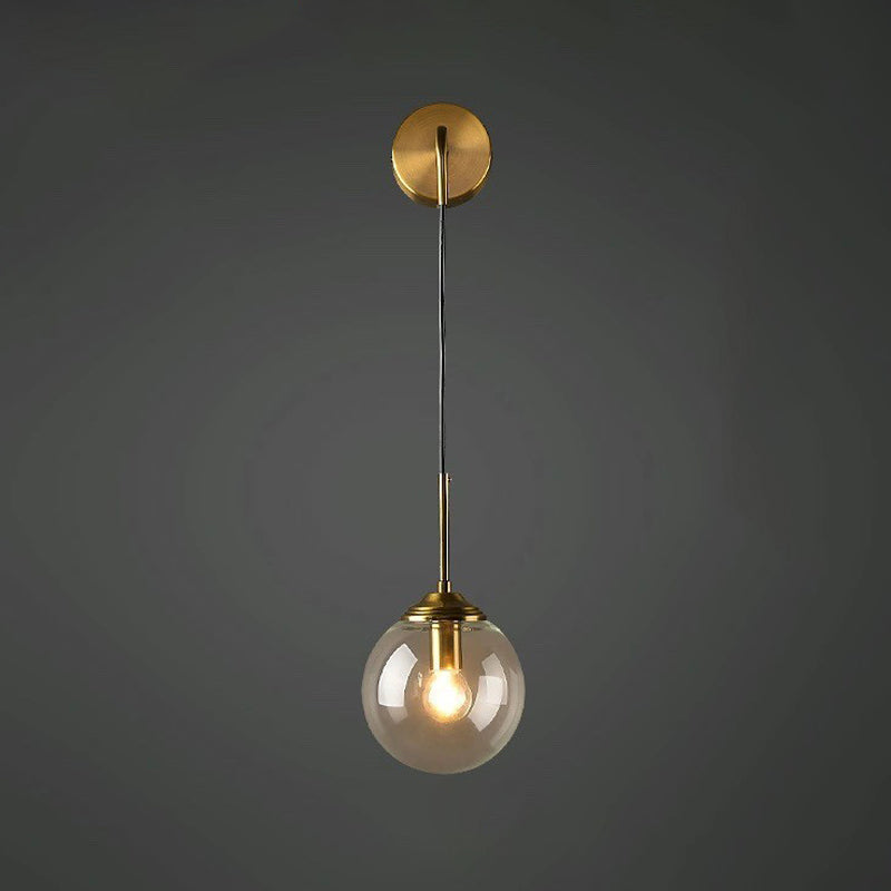 Spherical Wall Sconce Lighting Modern Style Glass 1 Light Wall Mounted Light