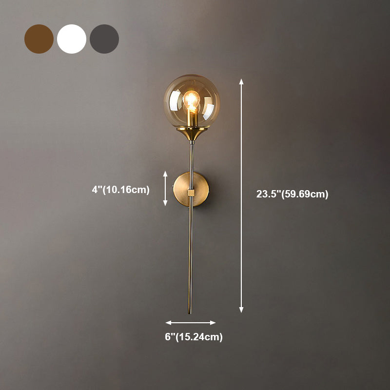 Spherical Wall Sconce Lighting Modern Style Glass 1 Light Wall Mounted Light