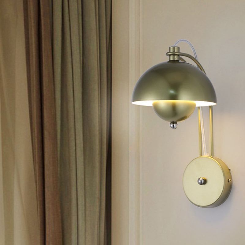 Dome Wall Sconce Lighting Modern Style Metal 1 Light Wall Mounted Light