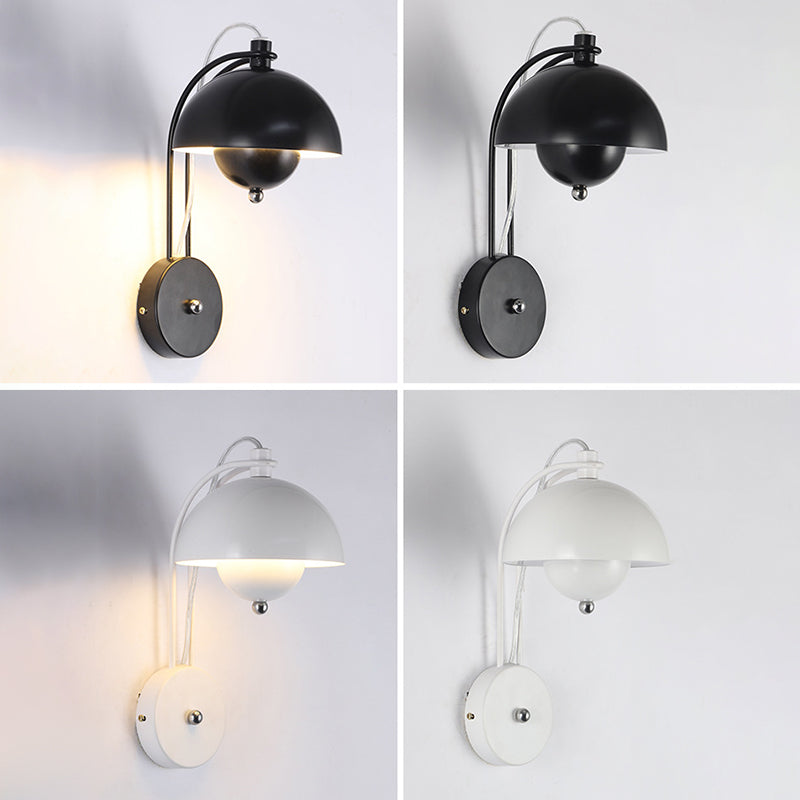 Dome Wall Sconce Lighting Modern Style Metal 1 Light Wall Mounted Light