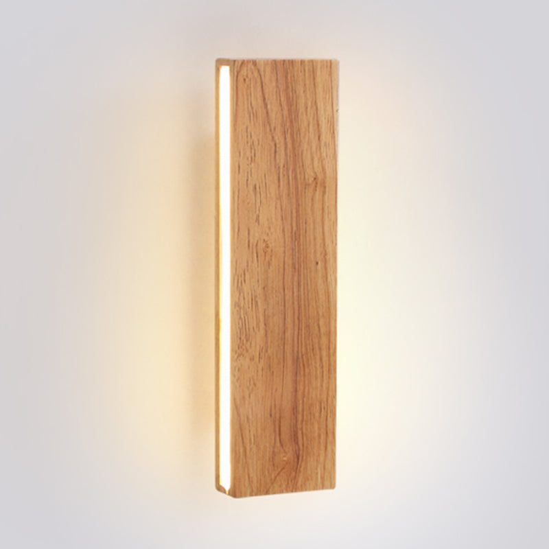 Rectangle Shape Wall Lighting Modern Style Wood 1 Light Sconce Lamp for Living Room