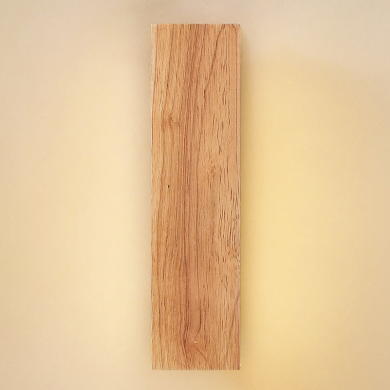 Rectangle Shape Wall Lighting Modern Style Wood 1 Light Sconce Lamp for Living Room