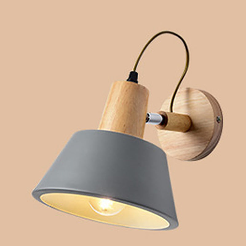 Nordic Style Wall Light Geometry Rotatable Colorful Wall Lamp with Iron Shade for Bedroom