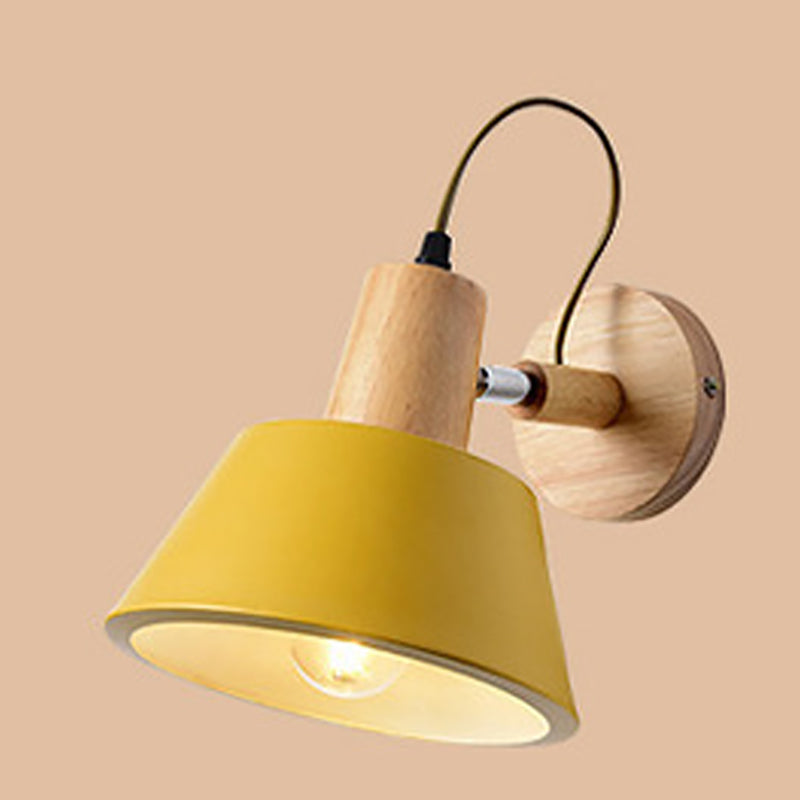 Nordic Style Wall Light Geometry Rotatable Colorful Wall Lamp with Iron Shade for Bedroom