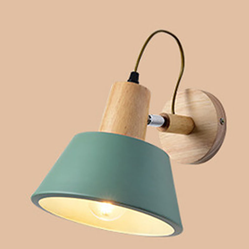 Nordic Style Wall Light Geometry Rotatable Colorful Wall Lamp with Iron Shade for Bedroom