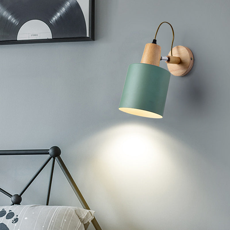 Nordic Style Wall Light Geometry Rotatable Colorful Wall Lamp with Iron Shade for Bedroom