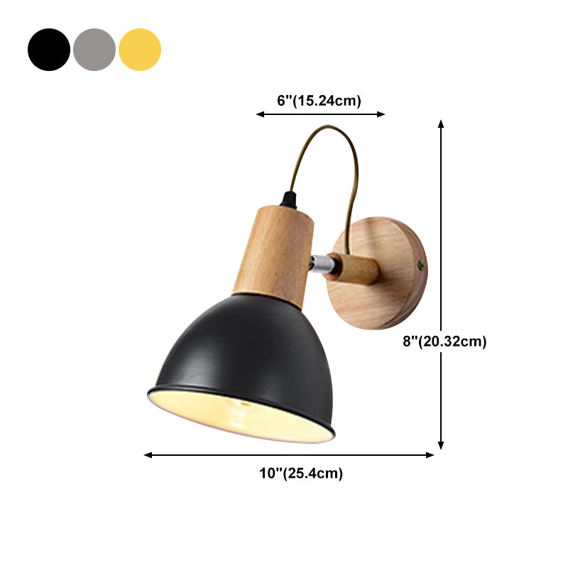 Nordic Style Wall Light Geometry Rotatable Colorful Wall Lamp with Iron Shade for Bedroom
