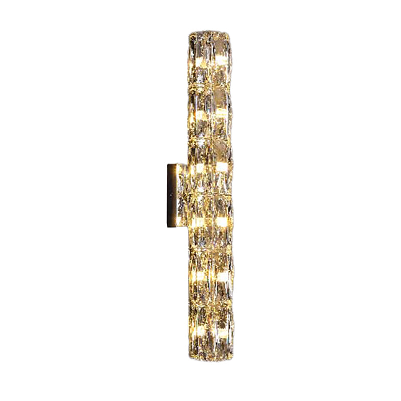 Light Luxury Wall Light Rectangle Shape Wall Lamp with Crystal Shade for Bedroom