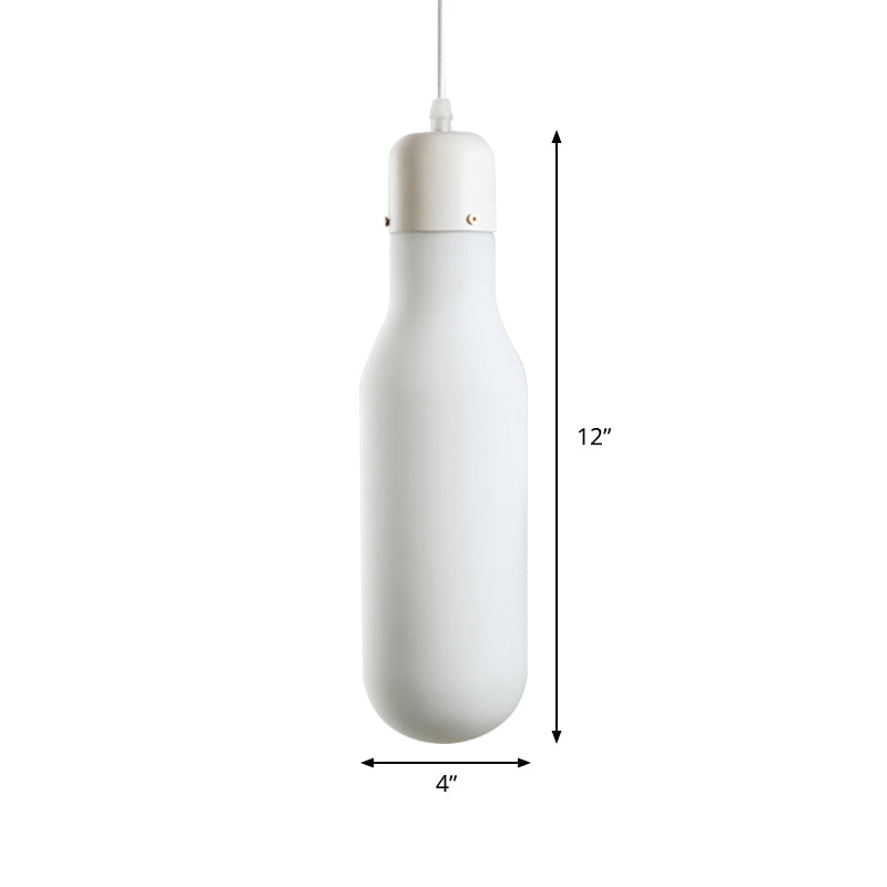 1 Light Light Pendant Light Simple White Suspension Light avec conception de verre Cone / Globe / Cylinder
