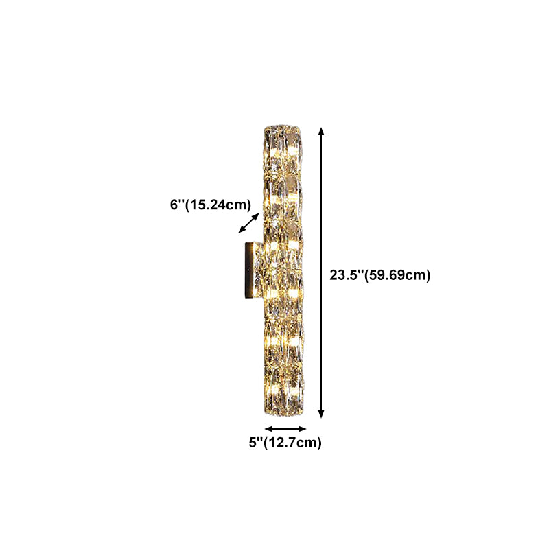 Light Luxury Wall Light Rectangle Shape Wall Lamp with Crystal Shade for Bedroom