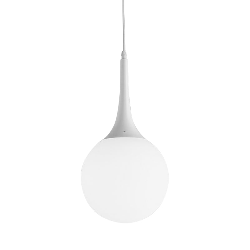 Globe White Glass Pendant Light Contemporary 1 Light 12"/14"/16" Wide Hanging Ceiling Light
