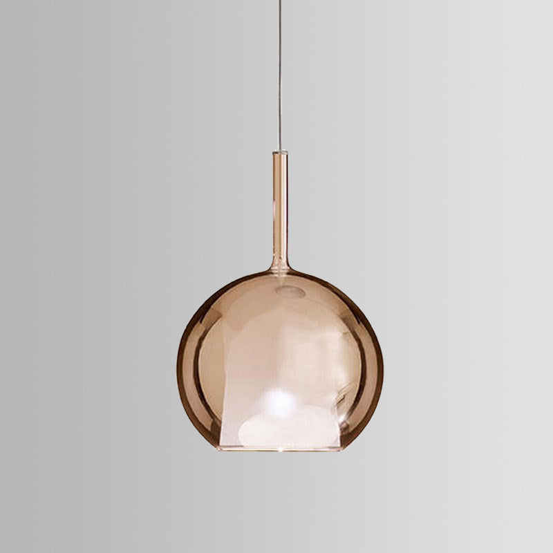 Globe Pendant Light Ayémorrat contemporain Cognac Glass 1 Light Dining Room Hanging Light Kit, 6 "/ 8" / 10 "de large