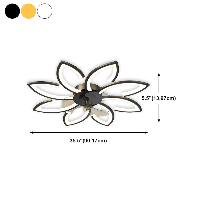 Modern LED Fan Light Metal Geometric Flush Mount Light for Living Room
