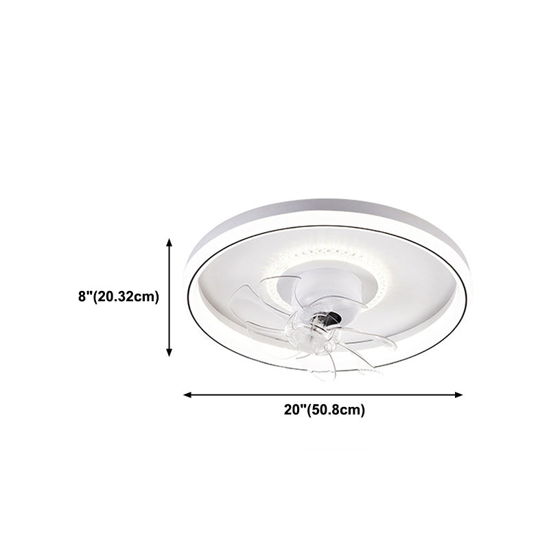 Round LED Ceiling Fan Light 1-Light Ceiling Mount Lamp with Acrylic Shade for Living Room