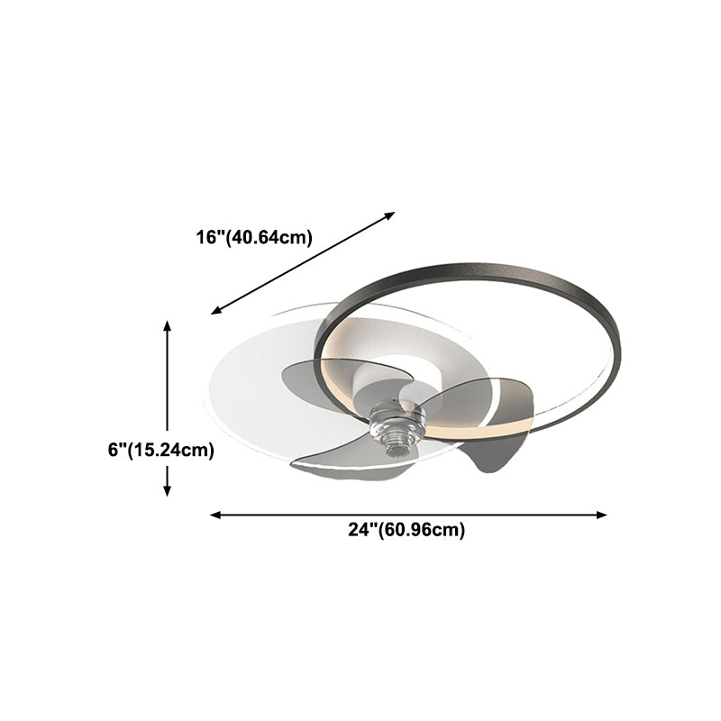 Black LED Ceiling Fan Light Multi-Light LED Ceiling Mount Lamp for Bedroom