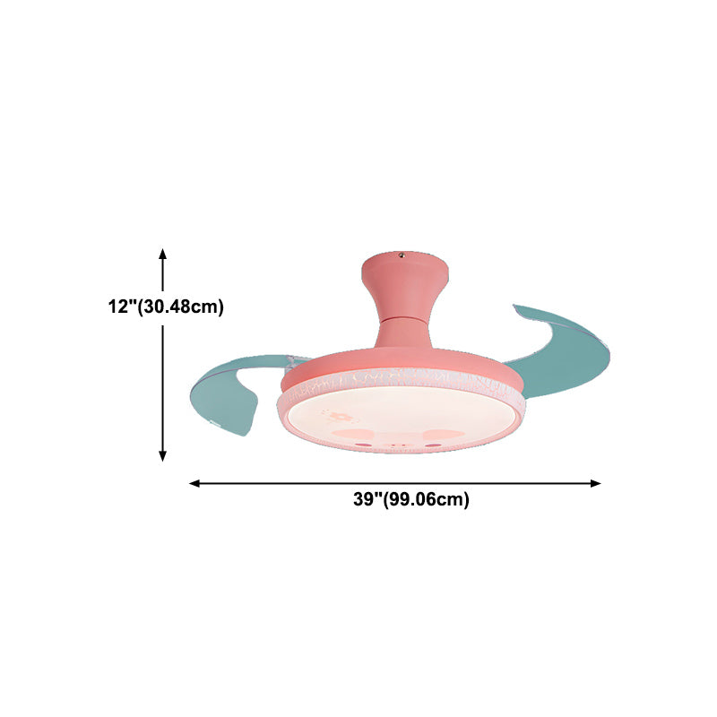LED Ceiling Fan Light Modern 1-Light Ceiling Mount Lamp with Acrylic Shade for Bedroom
