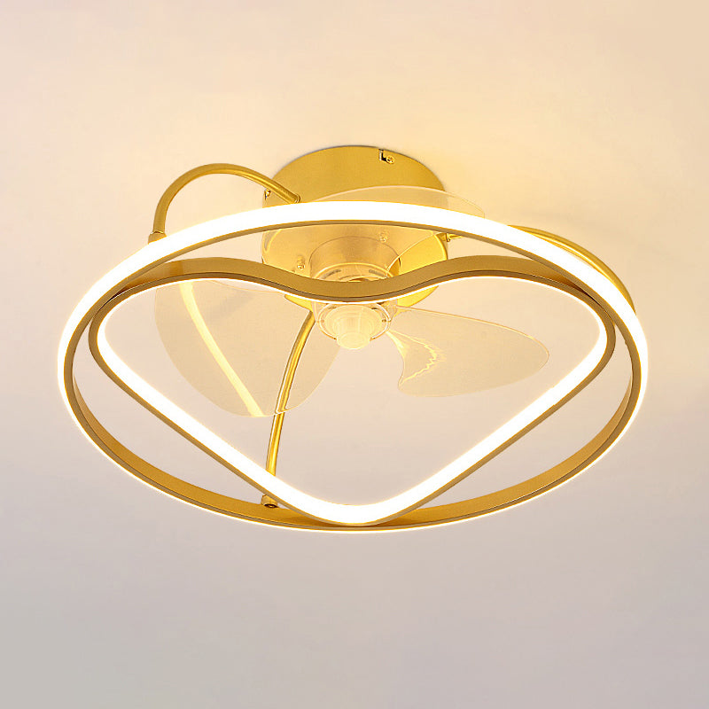 Simple Ceiling Fan Light Modern Multi-Light LED Ceiling Mount Lamp for Bedroom