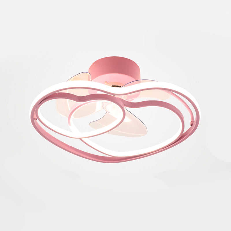 Simple Ceiling Fan Light Modern Multi-Light LED Ceiling Mount Lamp for Bedroom