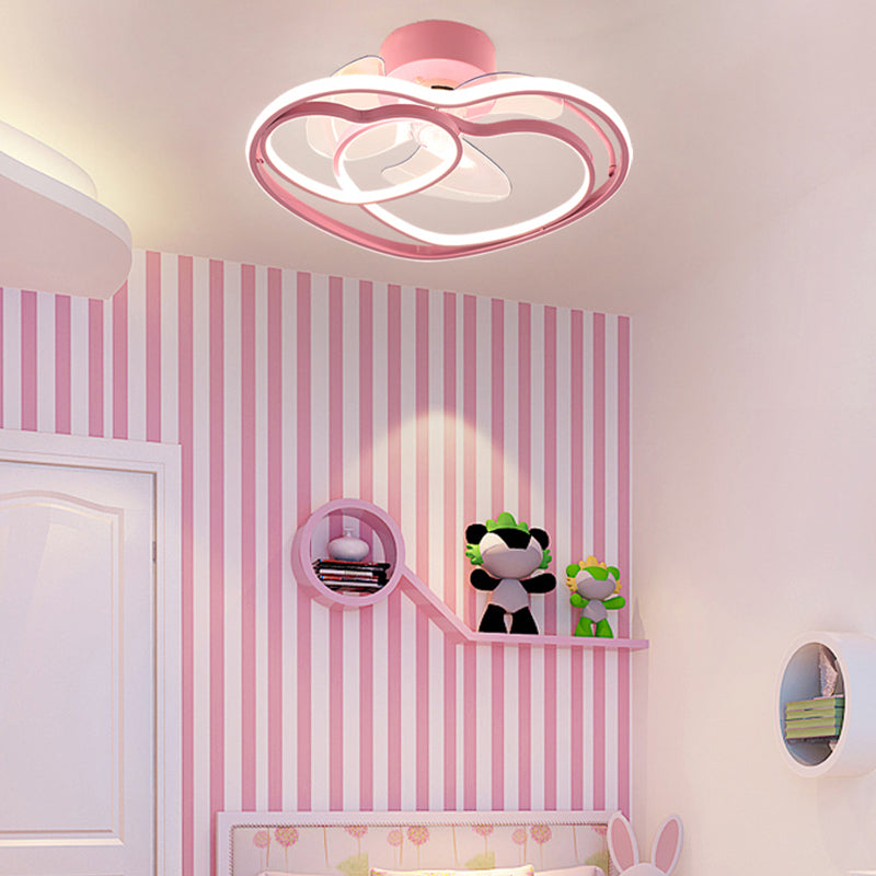 Simple Ceiling Fan Light Modern Multi-Light LED Ceiling Mount Lamp for Bedroom