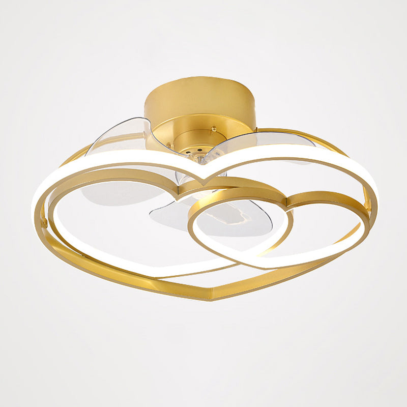 Simple Ceiling Fan Light Modern Multi-Light LED Ceiling Mount Lamp for Bedroom