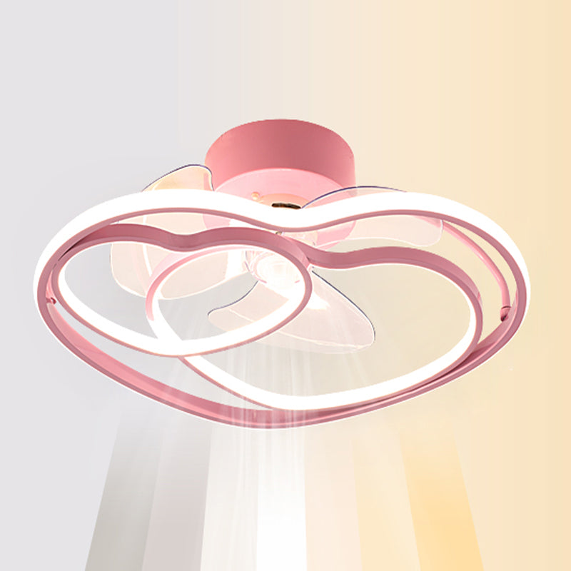 Simple Ceiling Fan Light Modern Multi-Light LED Ceiling Mount Lamp for Bedroom