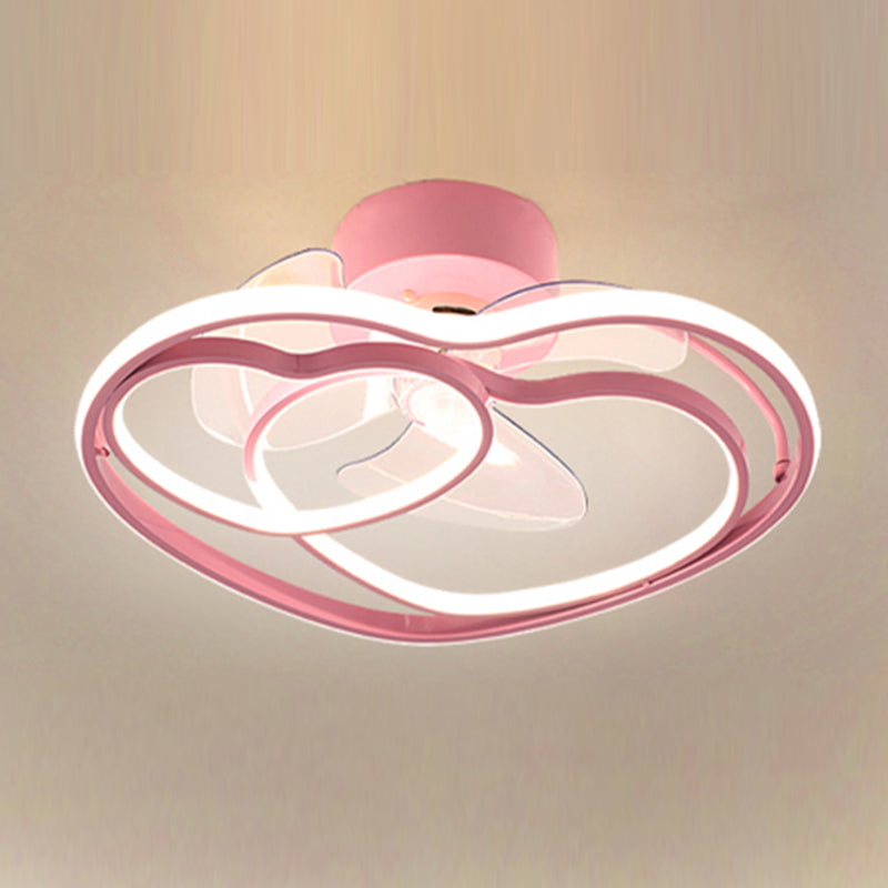 Simple Ceiling Fan Light Modern Multi-Light LED Ceiling Mount Lamp for Bedroom