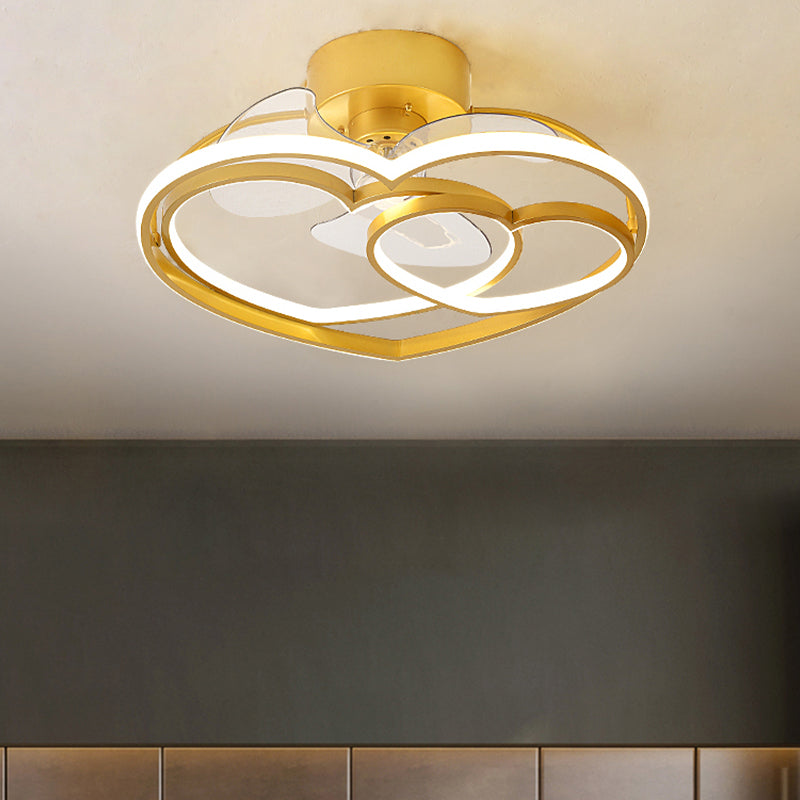 Simple Ceiling Fan Light Modern Multi-Light LED Ceiling Mount Lamp for Bedroom