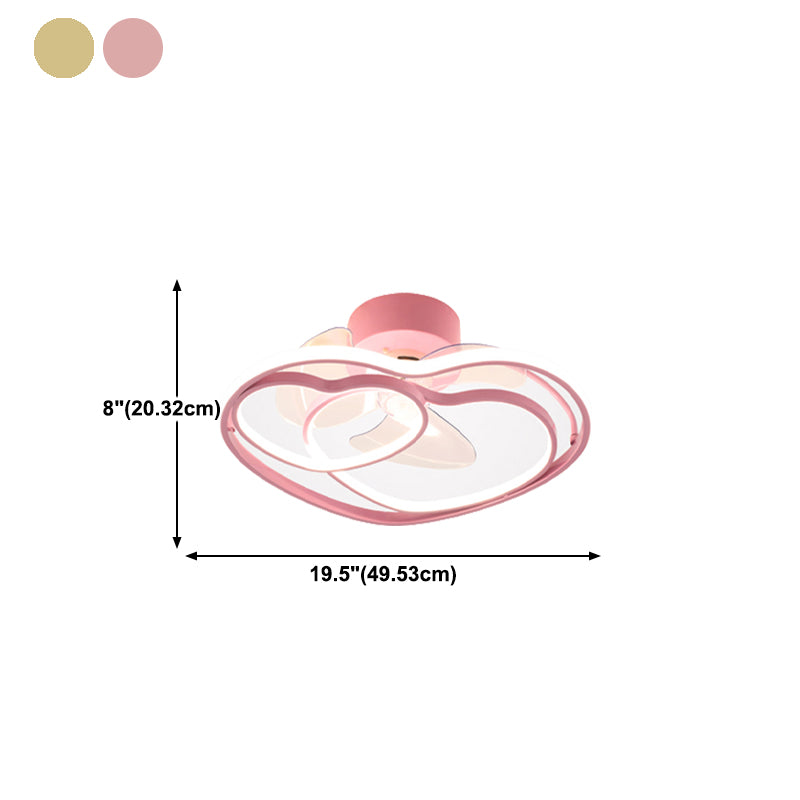 Simple Ceiling Fan Light Modern Multi-Light LED Ceiling Mount Lamp for Bedroom