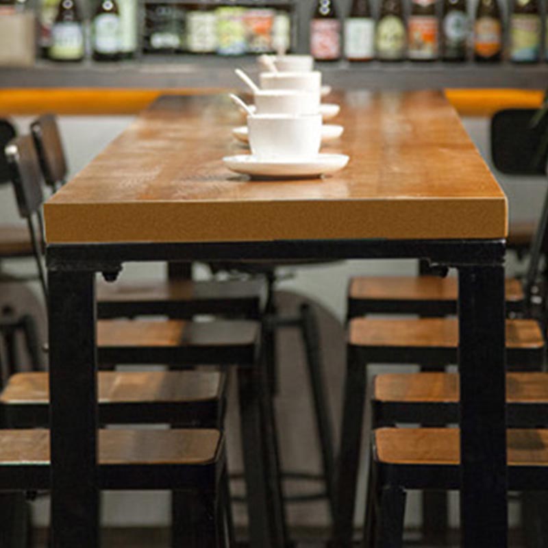Coffee Shop Bar Height Counter Height Table Industrial Solid Wood Rectangle Pub Table