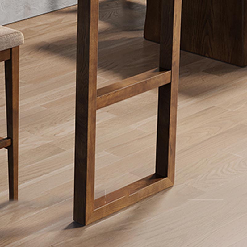 Ash Wood Top Bar Table Contemporary Bar Table with Wood Storage Rack