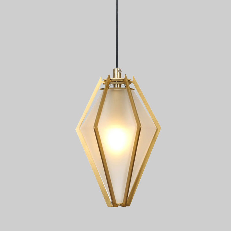 Diamond Office Room pendentif vert clair / verre blanc 5 "/6,5" / 10 "de large 1 lumière moderne plafond suspendu